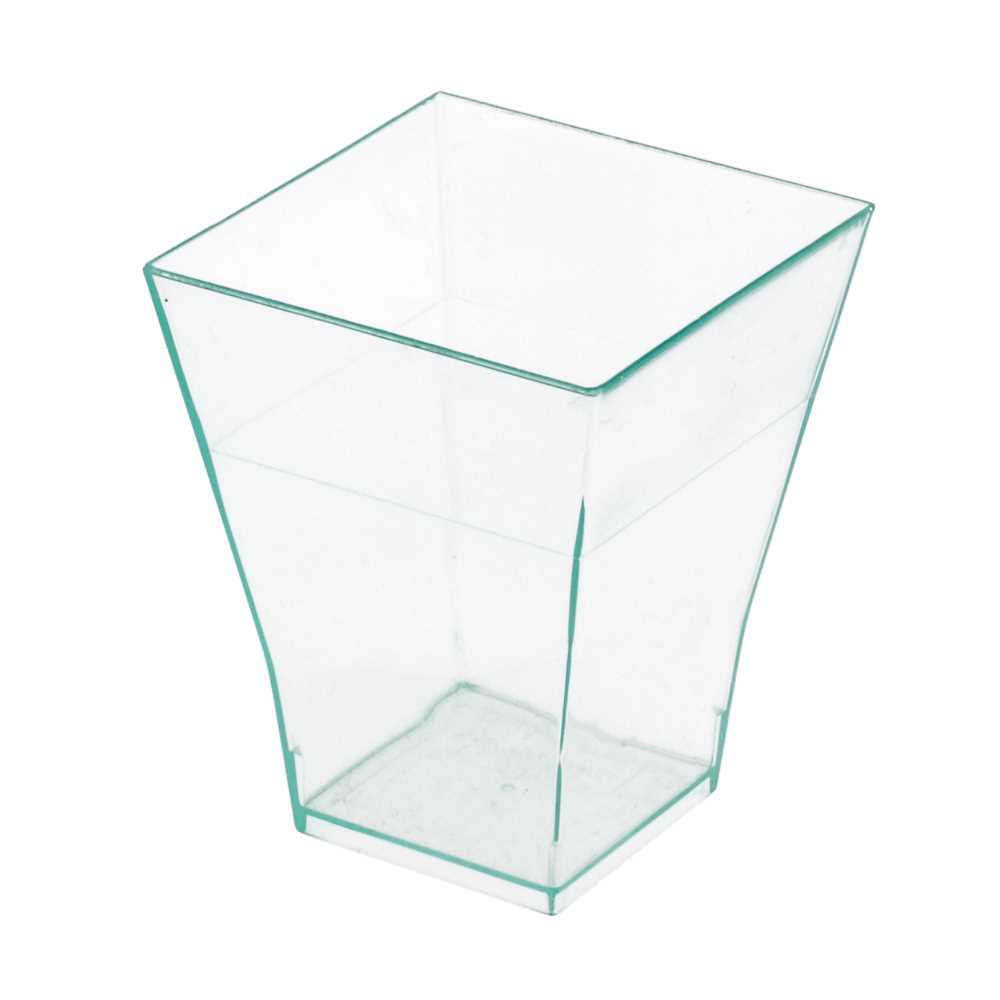 [158.61] RECIPIENTES APERITIVOS REUTILIZABLES 'BOUQUET' 4,5x4,5x5,5 CM VERDE AGUA PS (576 UNID.)