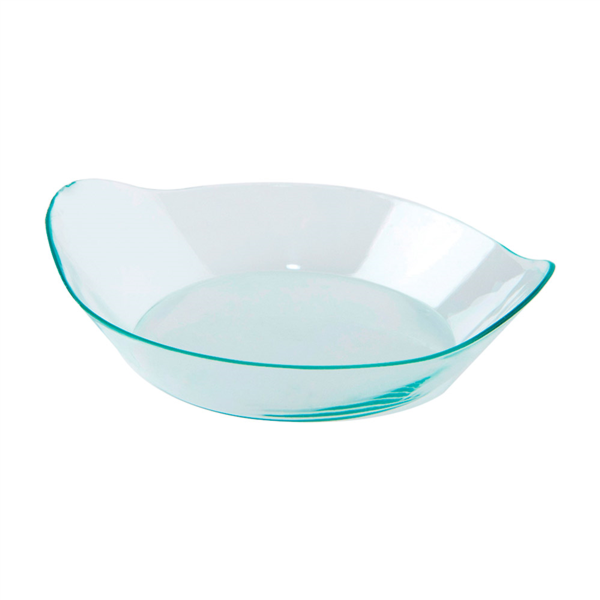 [129.95] RECIPIENTES REUTILIZABLES APERITIVOS "ELÍPTICO" 8x2 CM VERDE AGUA PS (1000 UNID.)