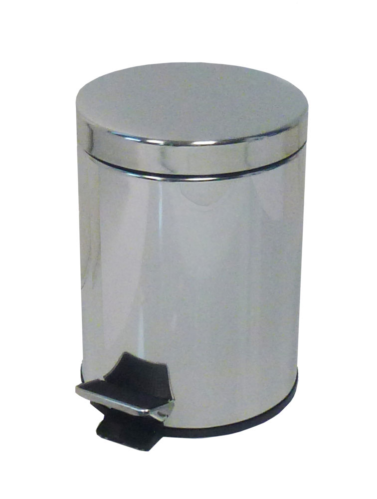 PAPELERA PEDAL ACERO INOXIDABLE BRILLO 3L. SANITARIAS