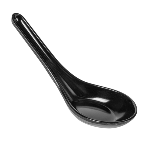 [197.32] Cucharas Chinas 'Asami Ware' 14X4,2X4,5 Cm Negro Melamina (100 Unid.)