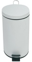 Papelera De Pedal 20l Metal Blanco Sanitarias