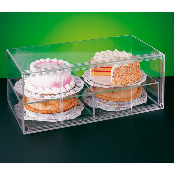 EXPOSITOR PASTELERÍA ALARGADO 2 PISOS 64x33x25,5 CM TRANSPARENTE ACRÍLICO (1 UNID.)
