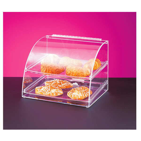EXPOSITOR PASTELERÍA CURVADO 2 PISOS 40x38x41 CM TRANSPARENTE ACRÍLICO (1 UNID.)
