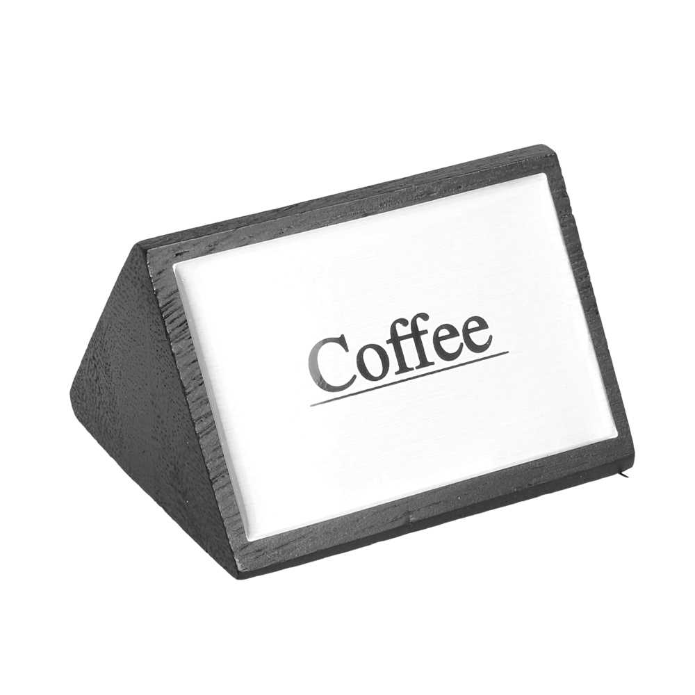 [161.12] Identificadores "Coffee" 7,5X4,5 Cm Negro Madera (1 Unid.)