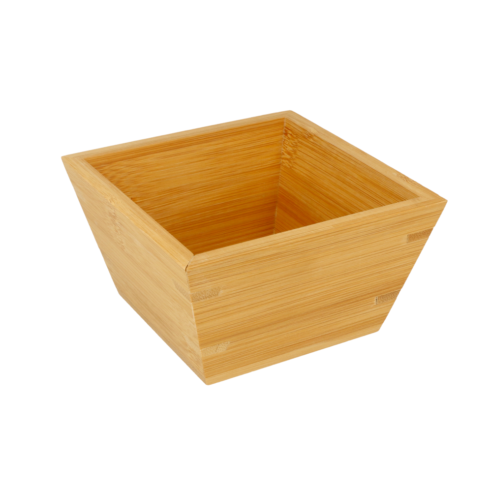 [217.20] BOL CUADRADO 500 ML 12,7x12,7x7,3 CM NATURAL BAMBÚ (1 UNID.)