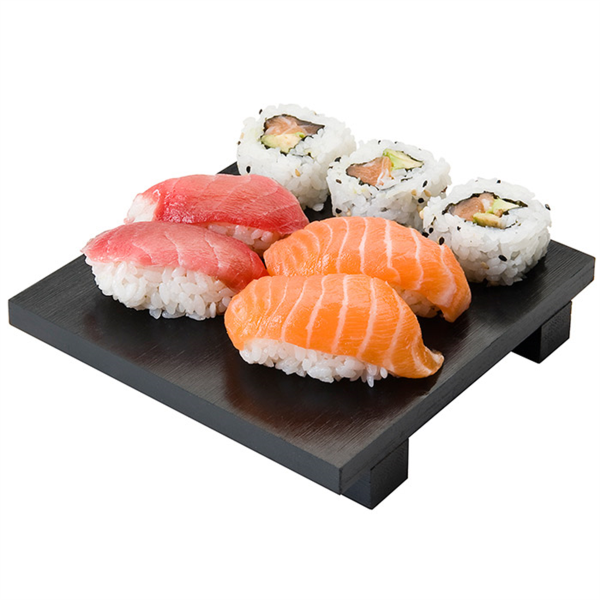 Base Sushi 15X15X2,5 Cm Negro Bambú (1 Unid.)
