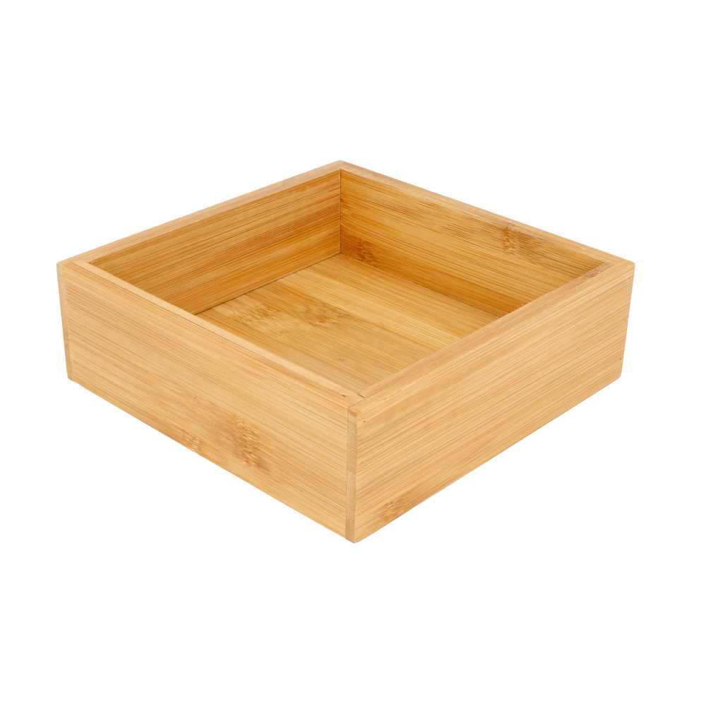 [223.87] CAJA PARA BUFFET 15,5x15,5x5 CM NATURAL BAMBÚ (1 UNID.)