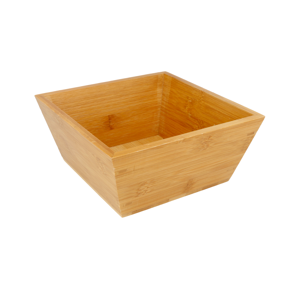 [217.22] BOL CUADRADO 1400 ML 17,8x17,8x8,3 CM NATURAL BAMBÚ (1 UNID.)
