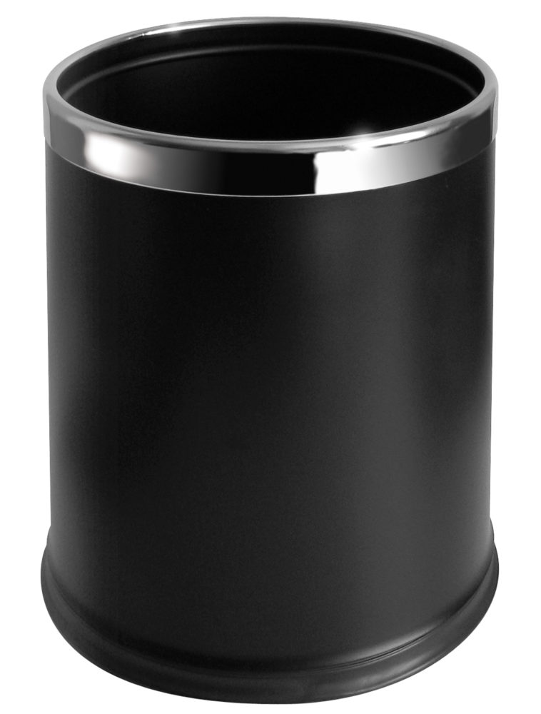 PAPELERA REDONDA 10L NEGRO DOBLE PARED OFICINA