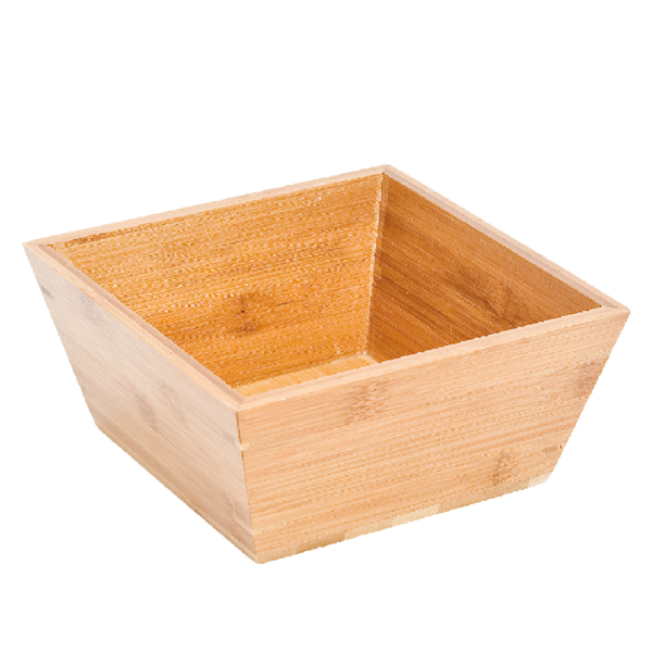 [217.23] BOL CUADRADO 3500 ML 24,1x24,1x10,2 CM NATURAL BAMBÚ (1 UNID.)
