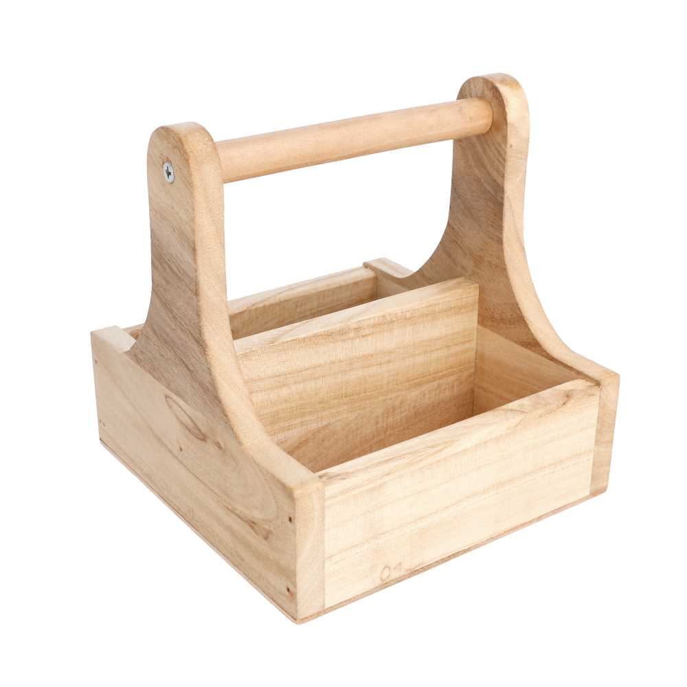 [225.32] Caja Presentación Con Asa 15X15,3X15 Cm Natural Madera (1 Unid.)