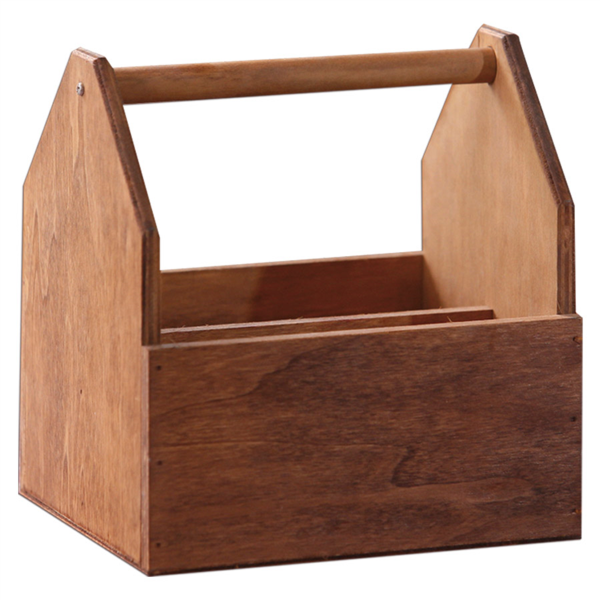 [212.22] Cajas Presentación Con Asa 19X16X20 Cm Natural Madera (1 Unid.)
