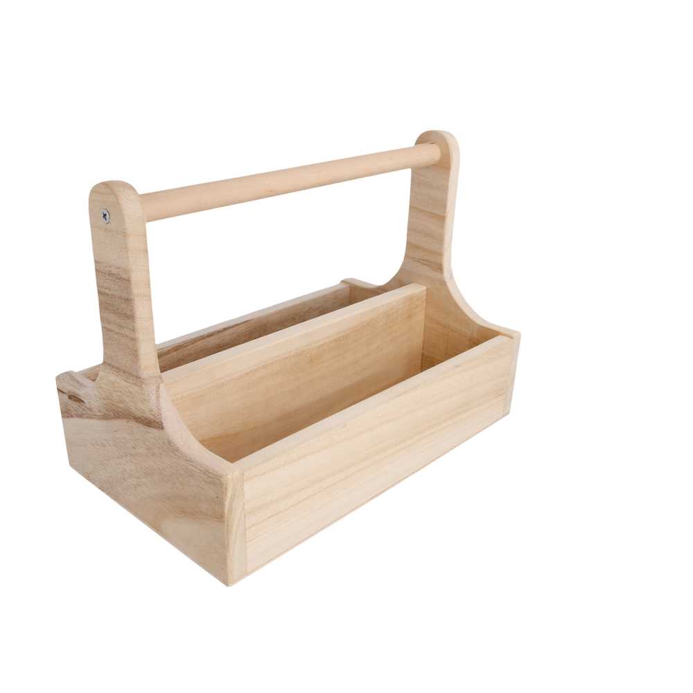 [226.03] Caja Presentación Con Asa 25X15,3X18 Cm Natural Madera (1 Unid.)