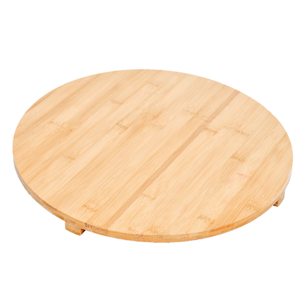 [217.19] Tabla Con Pies Ø 42 X1,8 Cm Natural Bambú (1 Unid.)