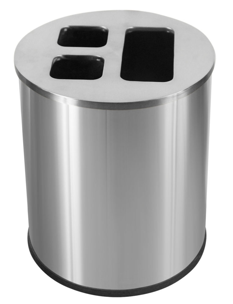 [8991005] CONTENEDOR 40L ACERO INOXIDABLE CEPILLADO 3 BANDEJAS BASURA