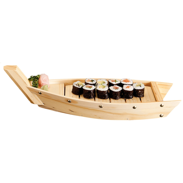 [154.38] Barca Mariscos 44X13X11 Cm Natural Madera (1 Unid.)
