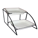 SOPORTE 2 NIVELES CUBETAS GN 1/2 36 x 52,5 x 32,5 CM NEGRO HIERRO (1 UNID.)