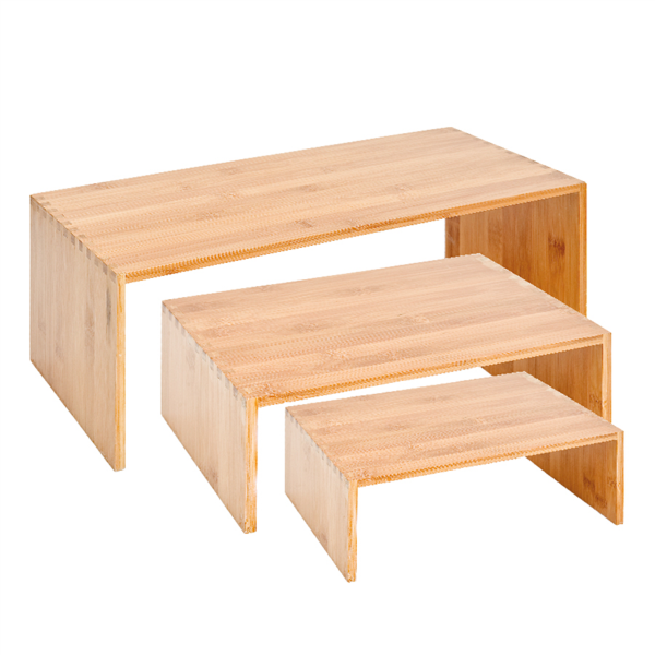 3 U. ELEVADORES BUFFET MEDIANOS NATURAL BAMBÚ (1 UNID.)