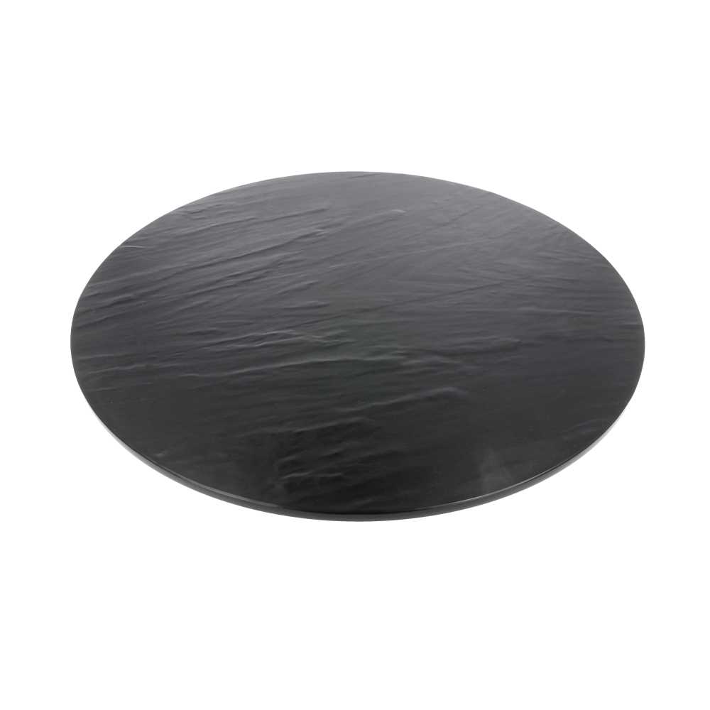 [211.69] TABLAS REDONDAS SÍMIL PIZARRA 'ASAMI WARE' Ø 43x4 CM NEGRO MELAMINA (3 UNID.)