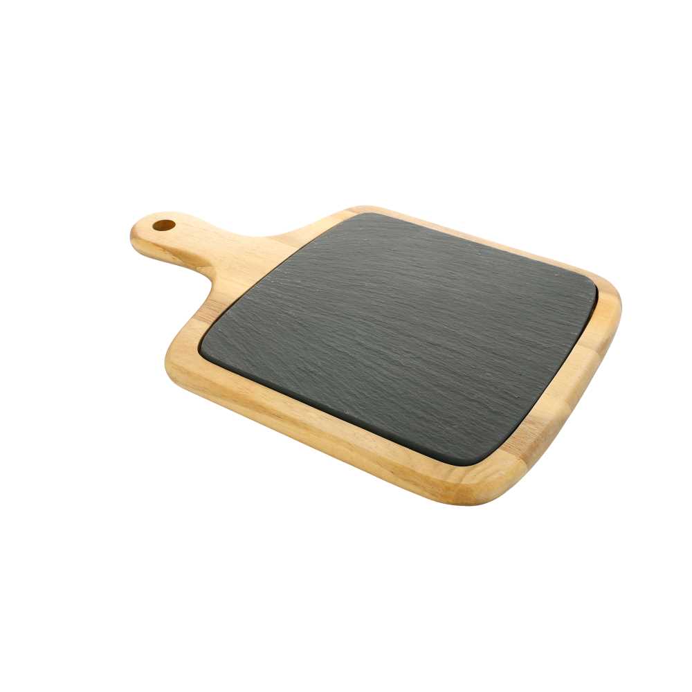 [220.61] Tabla Presentación Rectangular 33X23X1,5 Cm Natural Pizarra+Madera (4 Unid.)