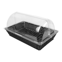CESTA SÍMIL MIMBRE CON CÚPULA GN 1/1 NEGRO PP (1 UNID.)