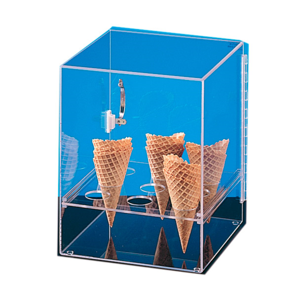 [119.84] EXPOSITOR PARA 9 CONOS DE HELADO CON PUERTA 31x31x38 CM TRANSPARENTE ACRÍLICO (1 UNID.)