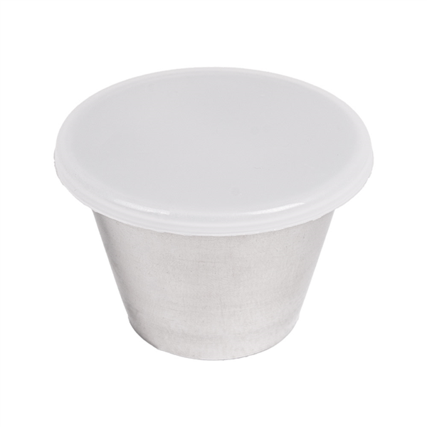 [265.54] RAMEQUINES CON TAPA 'ARTINOX' 75 ML Ø 6x4,5 CM PLATEADO INOX + LDPE (72 UNID.)
