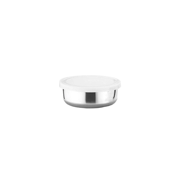 [265.51] BOL CON TAPA 'ARTINOX' 1550 ML Ø20x5,5 CM PLATEADO INOX + LDPE (12 UNID.)