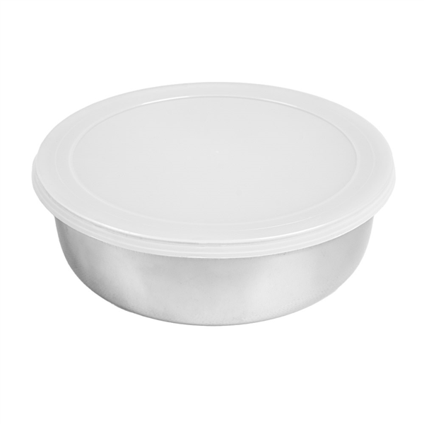 [265.52] BOL CON TAPA 'ARTINOX' 730 ML Ø16x5 CM PLATEADO INOX + LDPE (24 UNID.)
