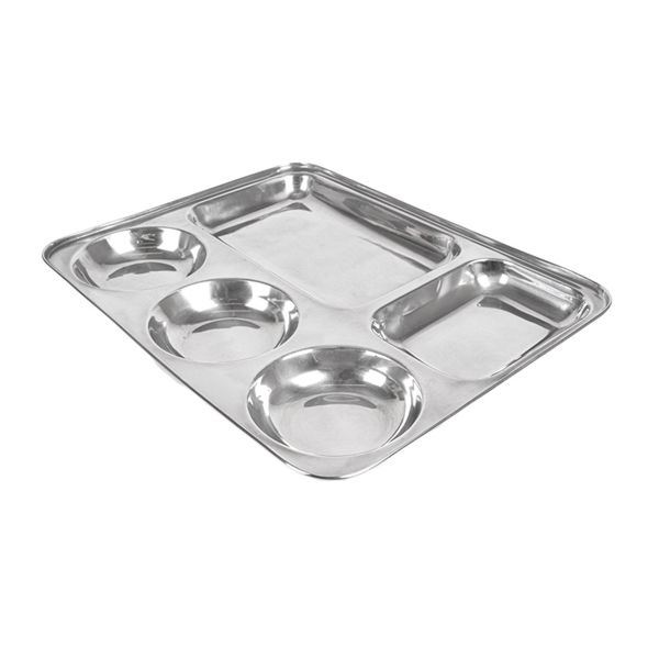 [265.48] BANDEJA CON 5 COMPARTIMENTOS 'ARTINOX' 33,5x26,5x3 CM PLATEADO INOX (24 UNID.)