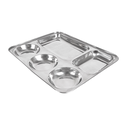 BANDEJA CON 5 COMPARTIMENTOS 'ARTINOX' 33,5x26,5x3 CM PLATEADO INOX (24 UNID.)