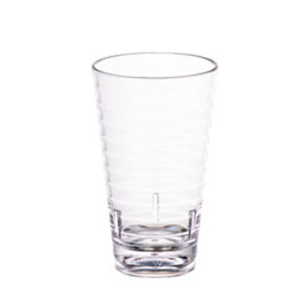 [157.41] VASOS CON RELIEVE 410 ML Ø 8,1/5,8x13,7 CM TRANSPARENTE POLICARBONATO (12 UNID.)