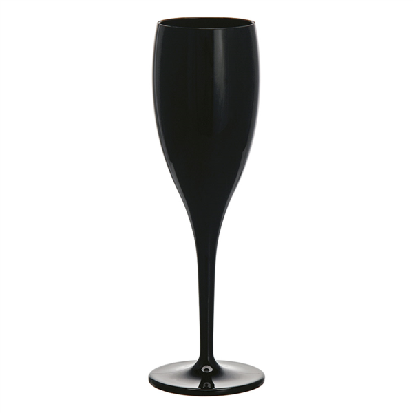 COPAS CHAMPÁN 130 ML Ø 5,2/6,2x19,1 CM NEGRO POLICARBONATO (12 UNID.)