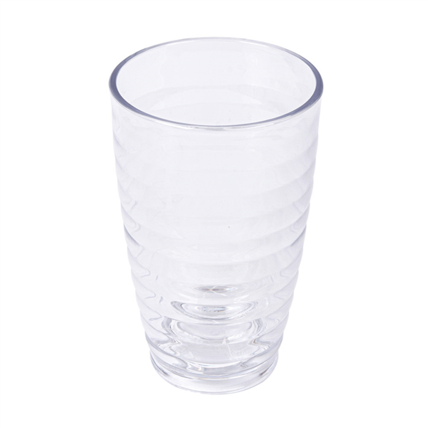 [157.40] VASOS CON RELIEVE 380 ML Ø 8/5,1x12,8 CM TRANSPARENTE POLICARBONATO (72 UNID.)