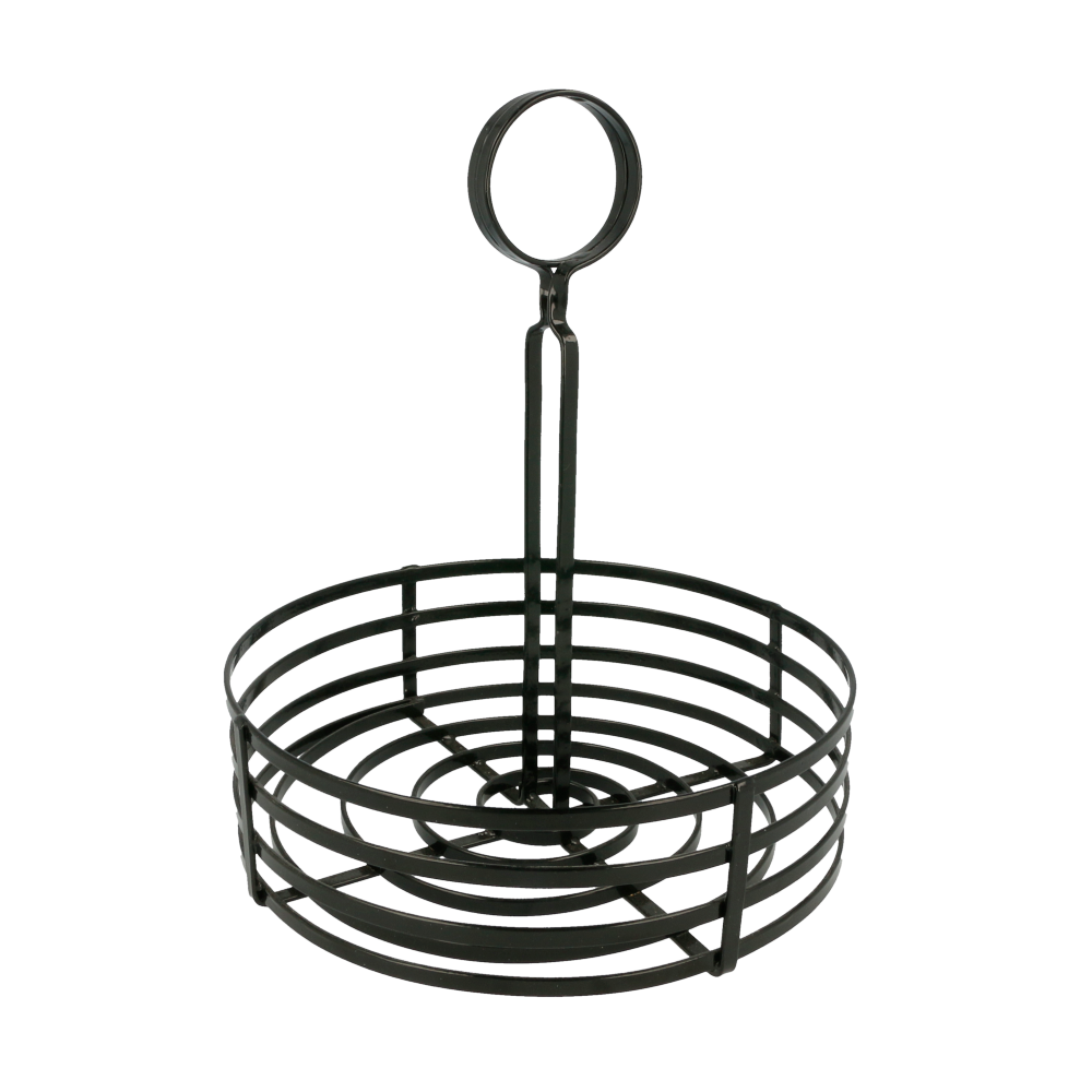 [198.18] Cesta Condimentos Ø 20X20 Cm Negro Hierro (1 Unid.)
