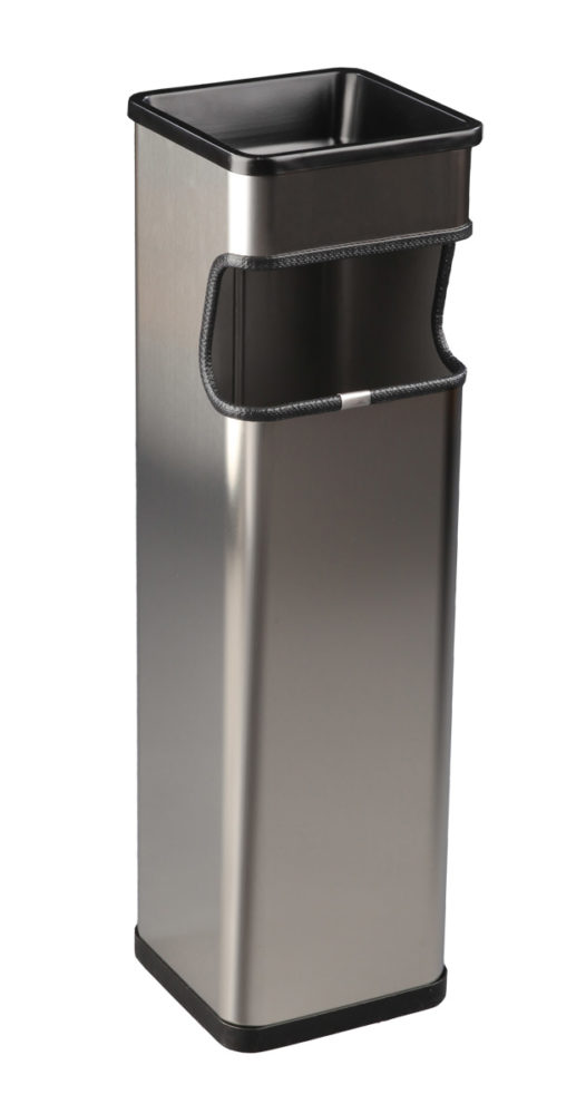 Papelera Cenicero Cuadrada Inox Satinado 20l Areas Comunes