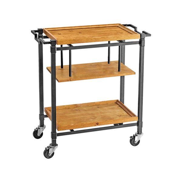 [262.98] CARRO SERVICIO 91,4x44,5x99 CM NATURAL MADERA (1 UNID.)