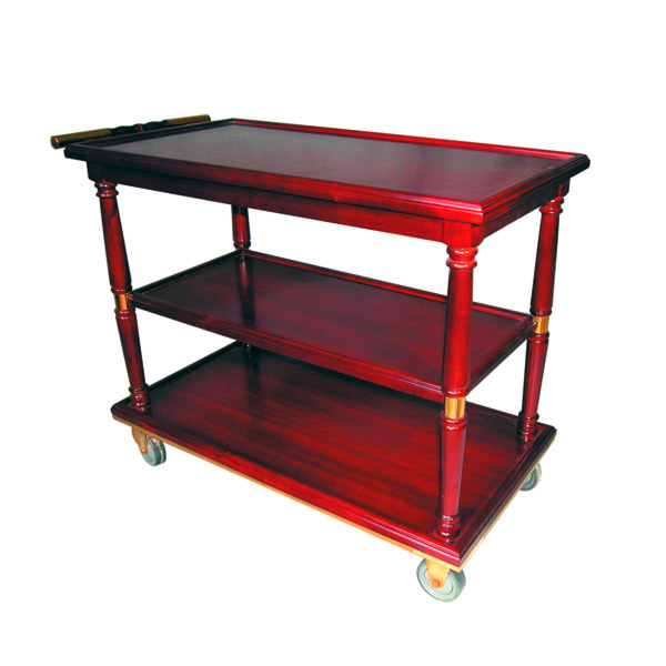 CARRITO SERVICIO COMEDOR CLÁSICO 90x50x82 CM MARRÓN ROJIZO MADERA (1 UNID.)