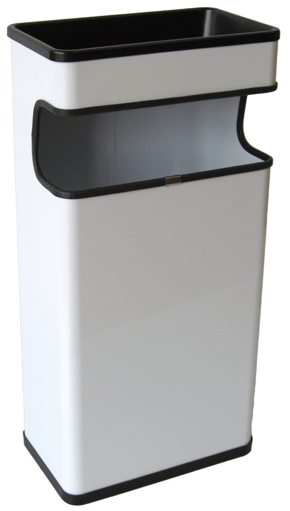 [899475] PAPELERA CENICERO RECTANGULAR BLANCA AREAS COMUNES
