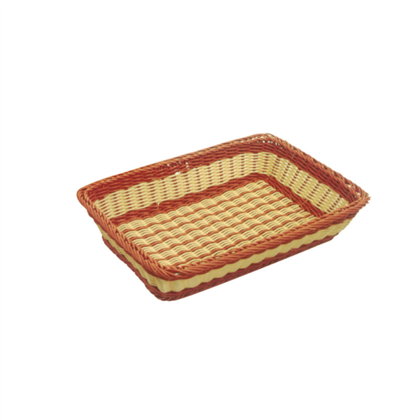 [431.21] CESTA PASTELERÍA SÍMIL MIMBRE 45x32,5x10,5 CM NATURAL PP (1 UNID.)