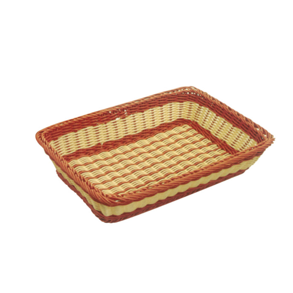 CESTA PASTELERÍA SÍMIL MIMBRE 55x36x11 CM NATURAL PP (1 UNID.)