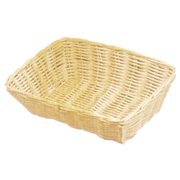 [206.60] CESTAS SÍMIL MIMBRE RECTANGULARES 25x18,5x7,5 CM NATURAL PP (12 UNID.)