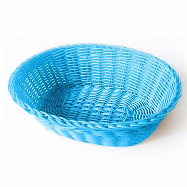 Cestas Símil Mimbre Ovales 23X17X8 Cm Azul Turquesa Pp (12 Unid.)