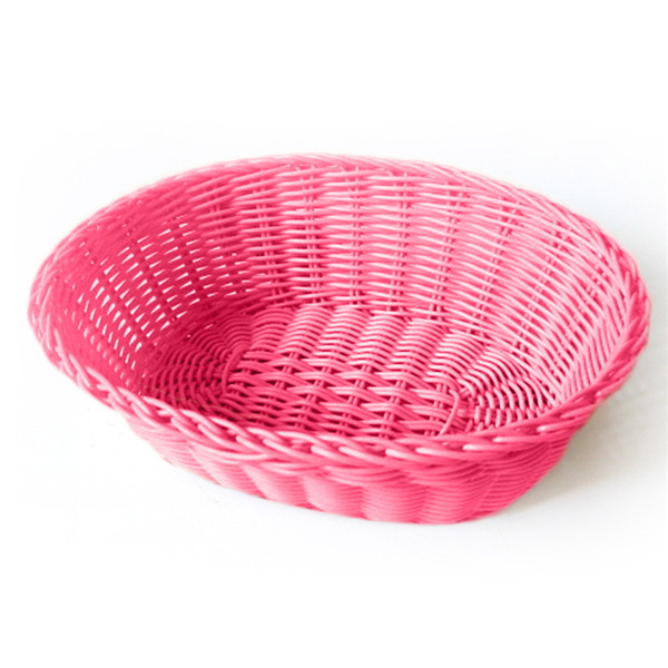CESTAS SÍMIL MIMBRE OVALES 23x17x8 CM FUCSIA PP (12 UNID.)