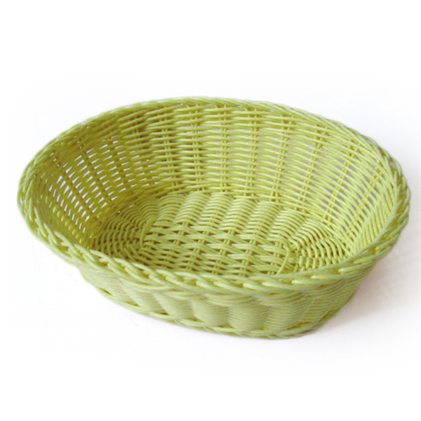 CESTAS SÍMIL MIMBRE OVALES 23x17x8 CM VERDE ANÍS PP (12 UNID.)