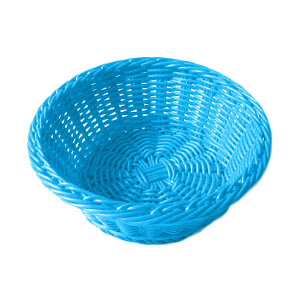 [193.16] Cestas Símil Mimbre Redondas Ø 20X8 Cm Azul Turquesa Pp (12 Unid.)