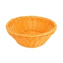 CESTAS SÍMIL MIMBRE REDONDAS Ø 20x8 CM NARANJA PP (12 UNID.)