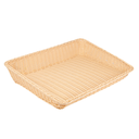 CESTA SÍMIL MIMBRE RECTANGULARES INCLINADAS 45x60x5/12 CM NATURAL PP (1 UNID.)