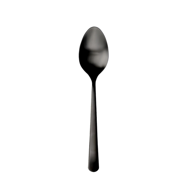 [260.82] CUCHARA DE POSTRE 'OSLO' 18,5 CM NEGRO ACERO (12 UNID.)