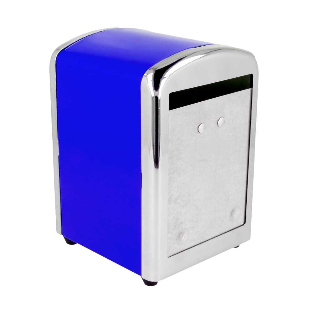 [129.35] DISPENSADOR SERVILLETAS MINI SERVIS 10,5x9,7x14 CM AZUL INOX (12 UNID.)